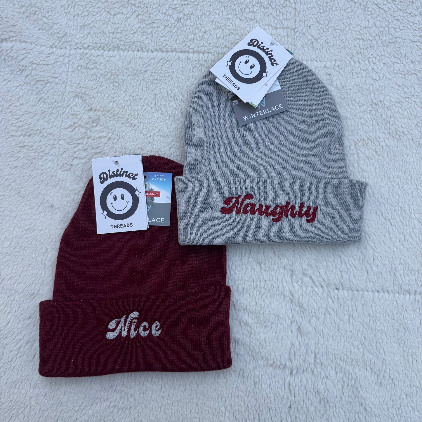 Naughty/Nice Embroidered Beanie