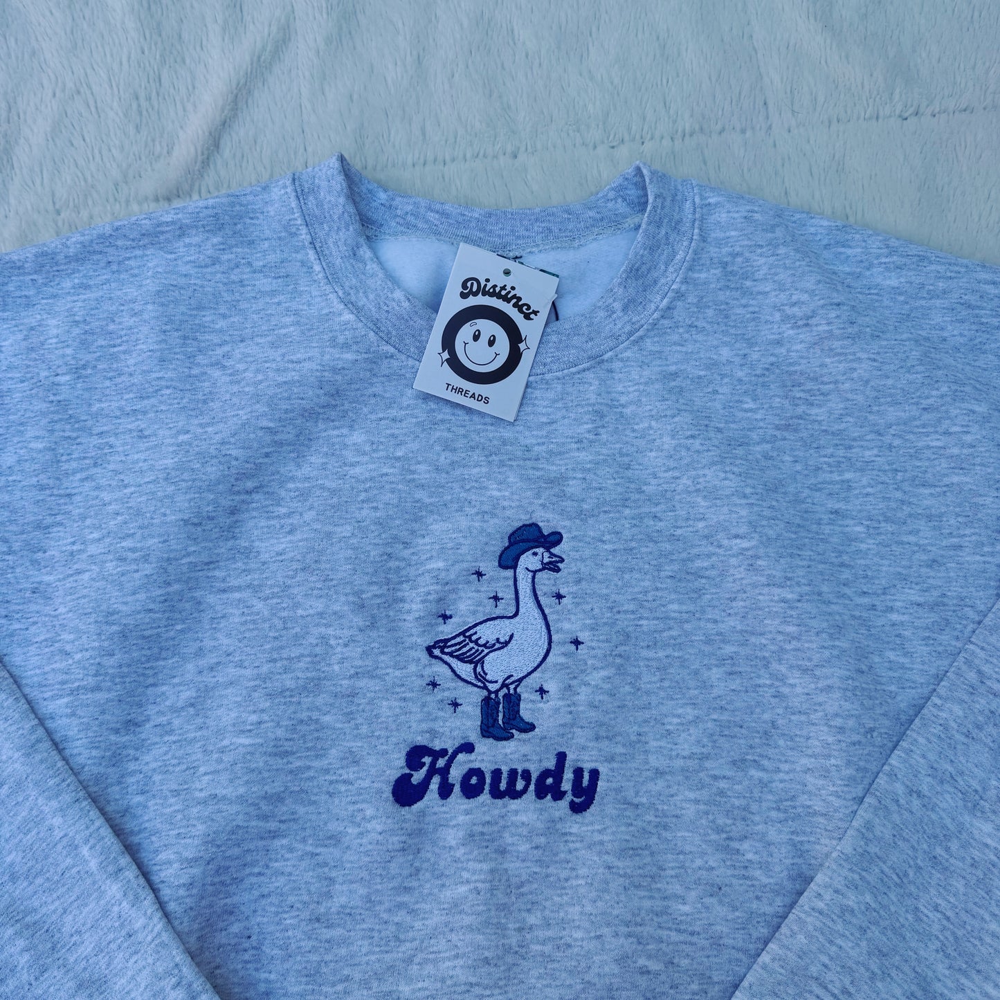 Howdy Cowboy Duck Ready To Ship Embroidered Crew - Size Medium