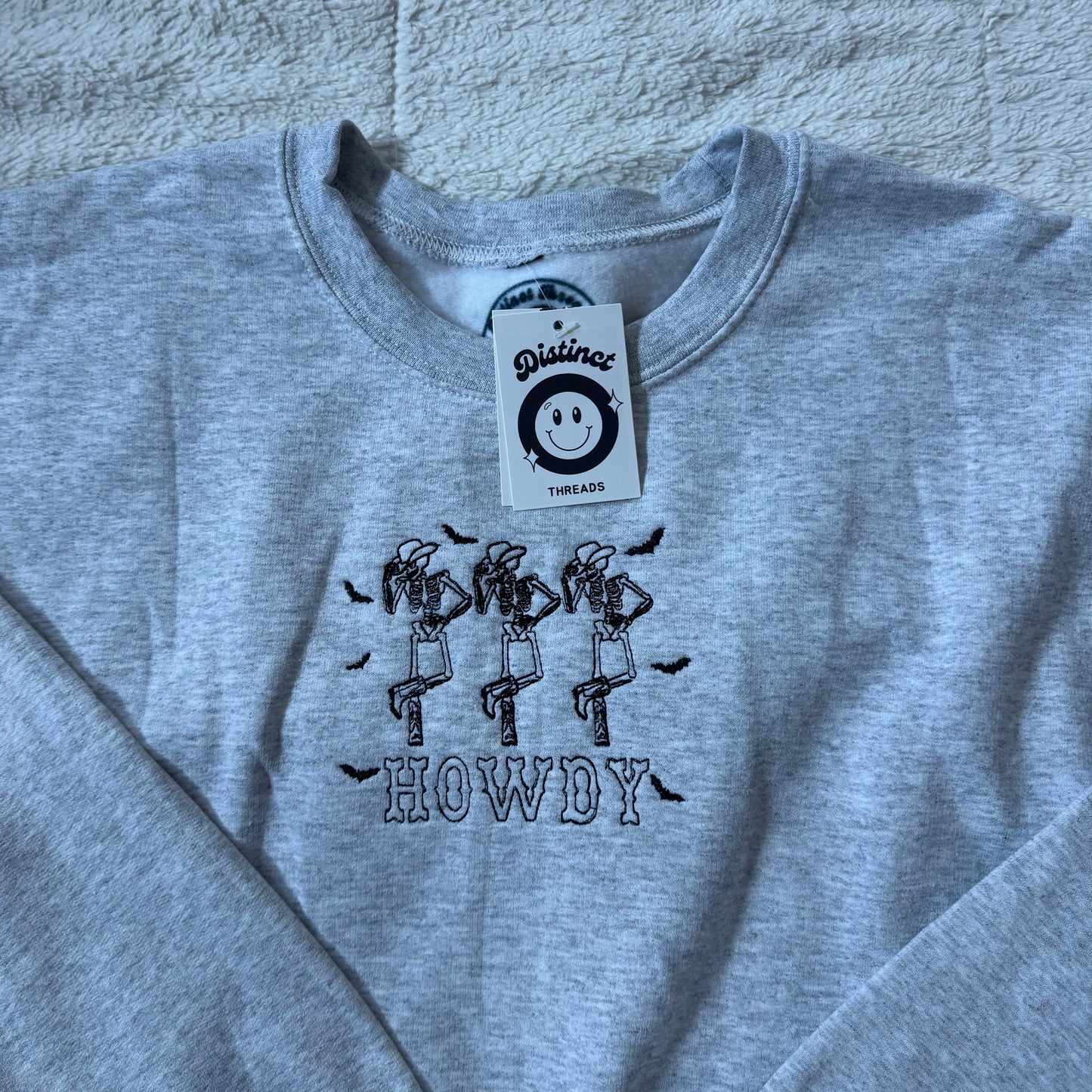 Howdy Skeletons Ready To Ship Embroidered Crew - Size XL