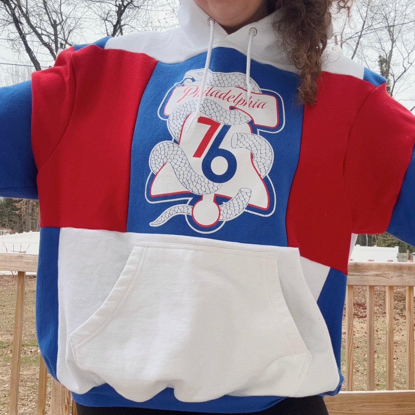 Sixers Patchwork Hoodie - Size XS-2XL