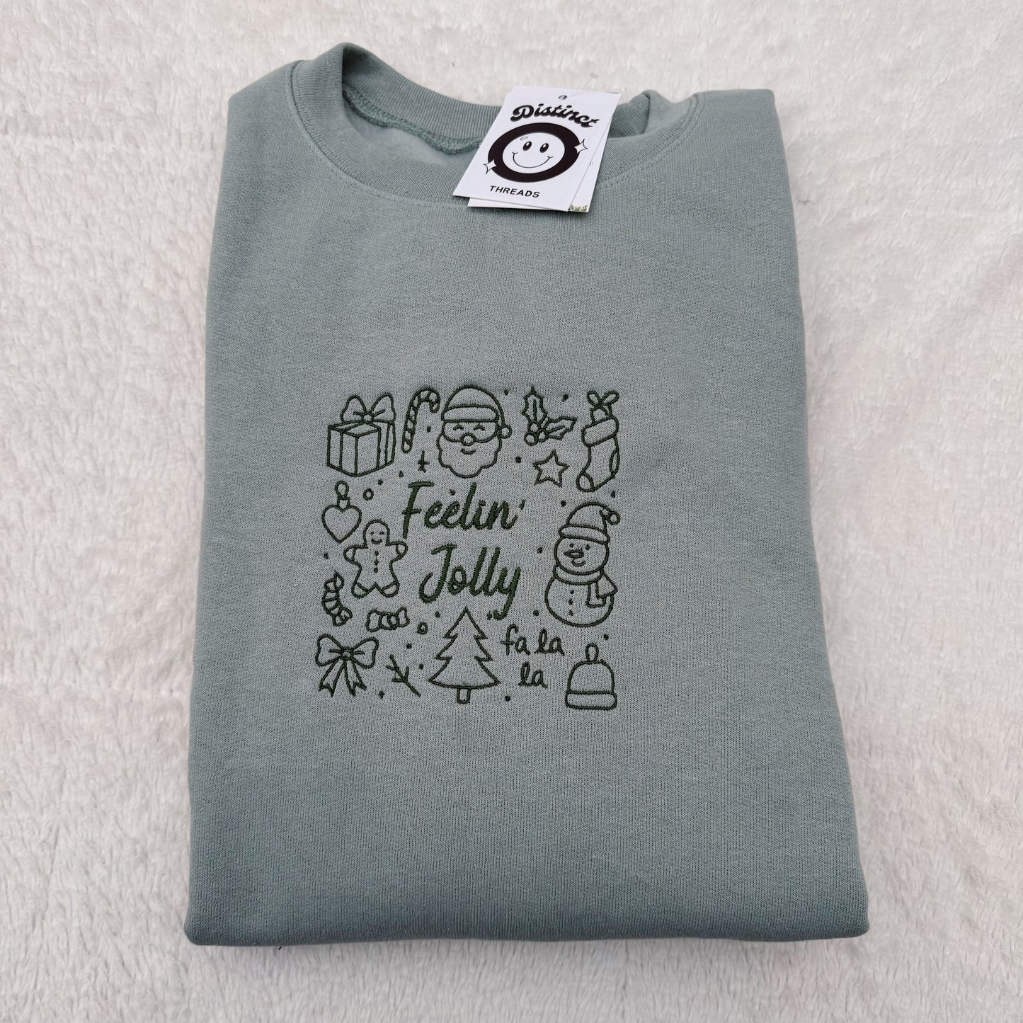 Feelin' Jolly Embroidered Crewneck Sweatshirt