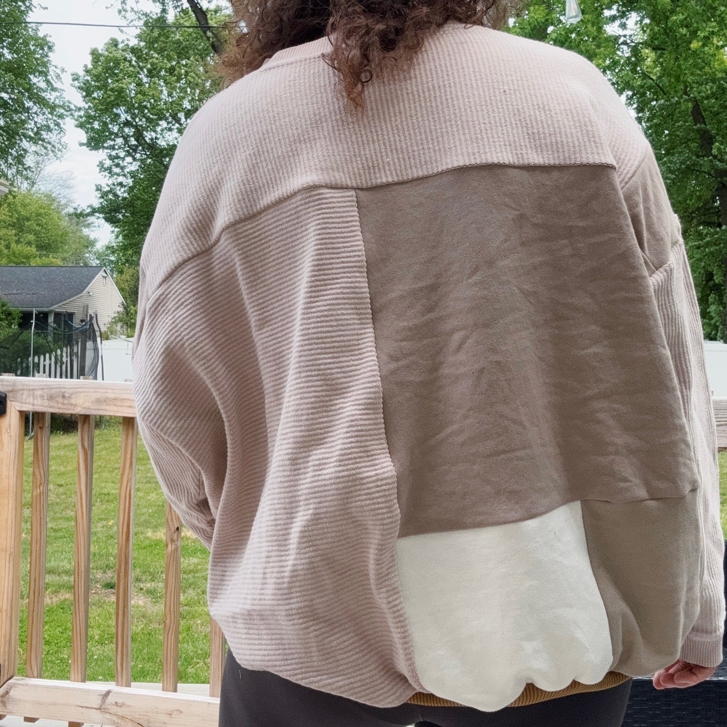 Eras Neutral Patchwork Crewneck - Size S-2XL