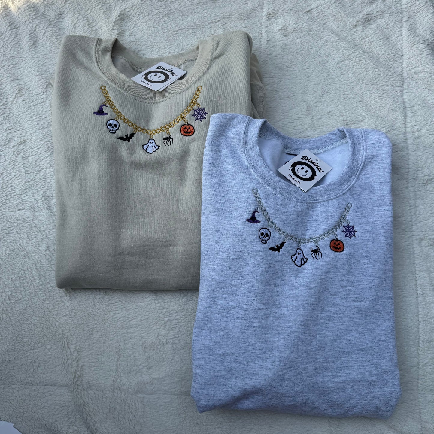 Spooky Necklace Embroidered Crewneck Sweatshirt