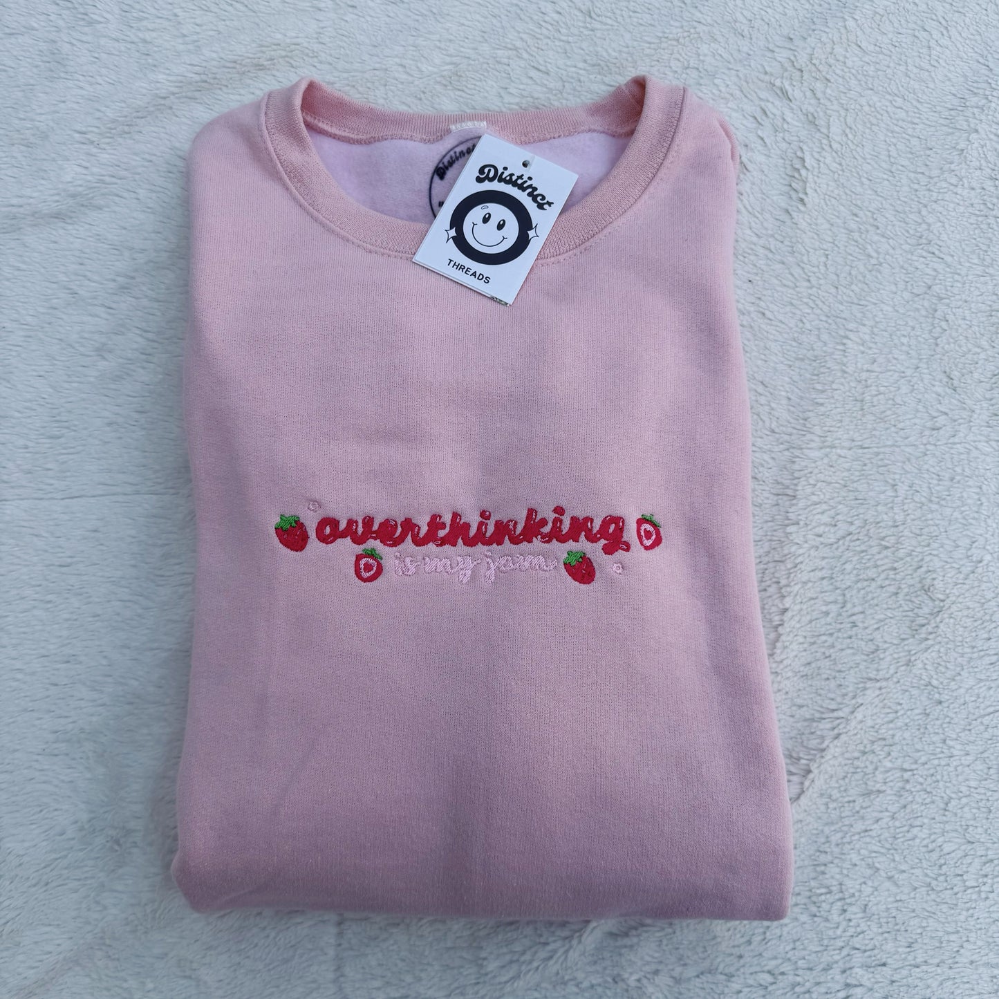 Overthinking Is My Jam Embroidered Crewneck Sweatshirt