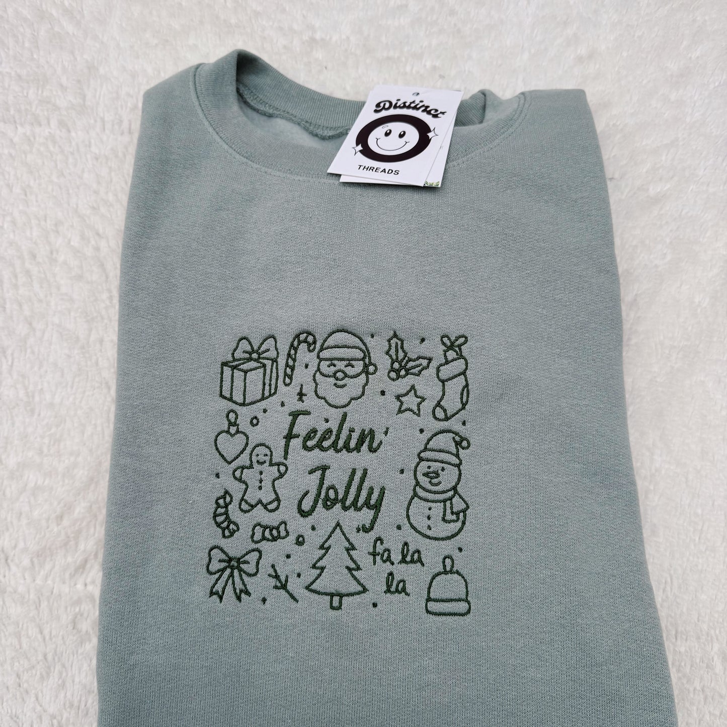Feelin' Jolly Embroidered Crewneck Sweatshirt
