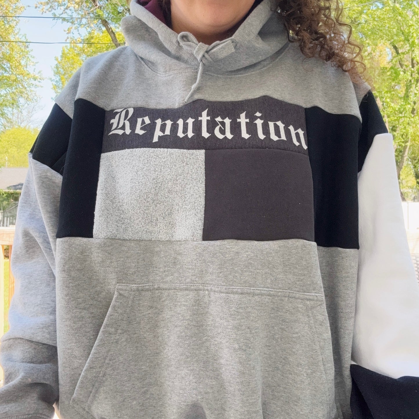 Rep Patchwork Hoodie - Size XS-2XL
