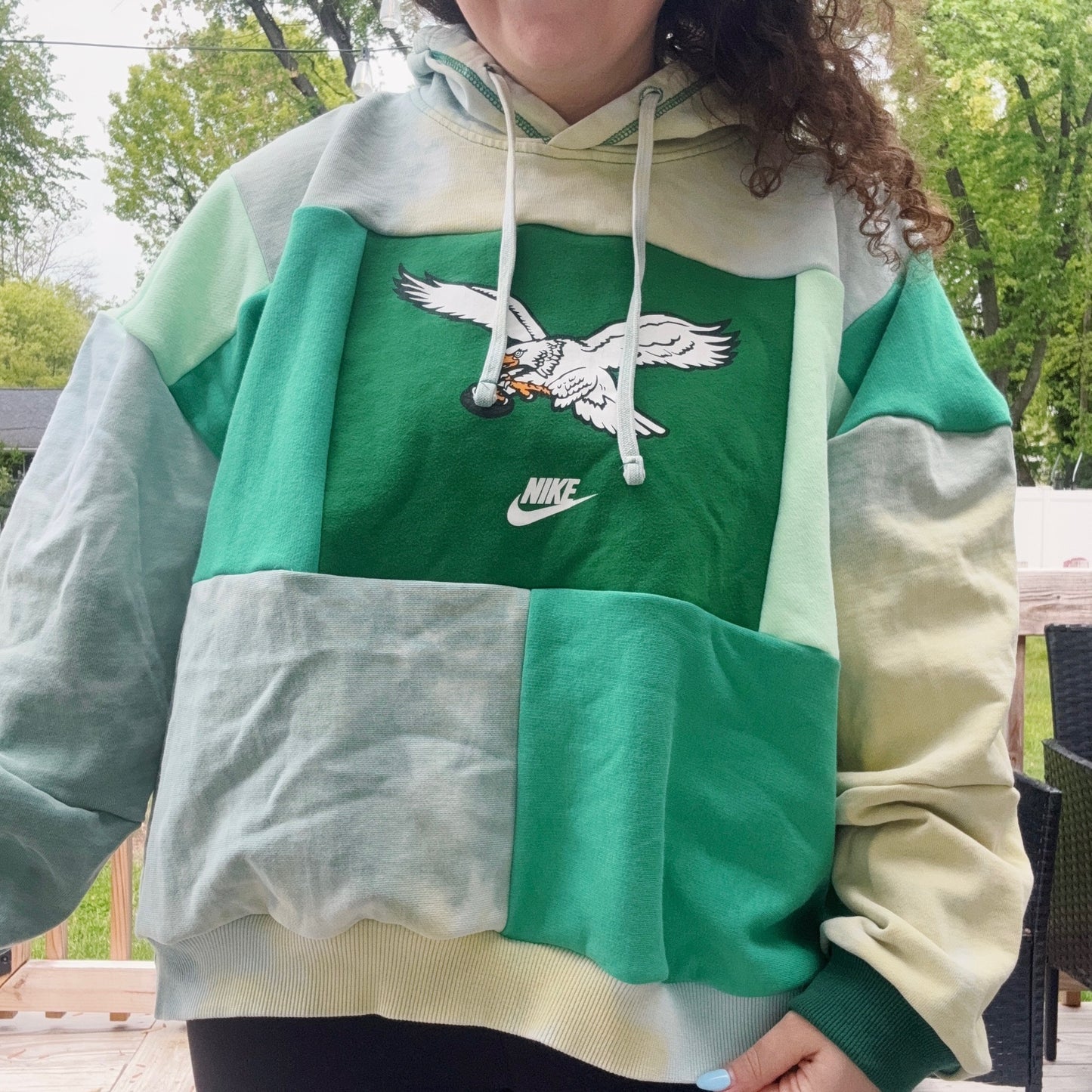 Birds Blast Patchwork Hoodie - Size S-2XL