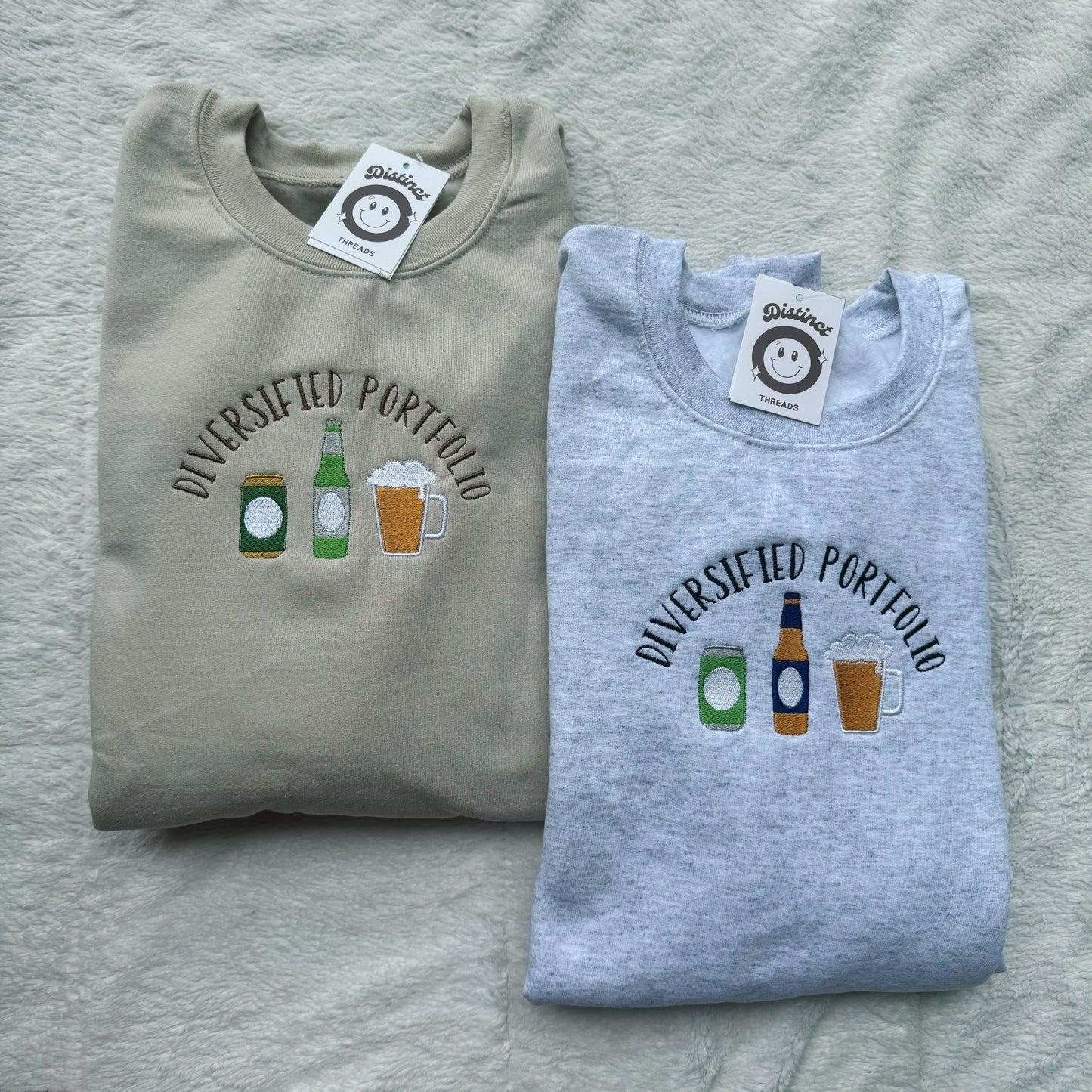 Diversified Portfolio Beer Embroidered Crewneck Sweatshirt