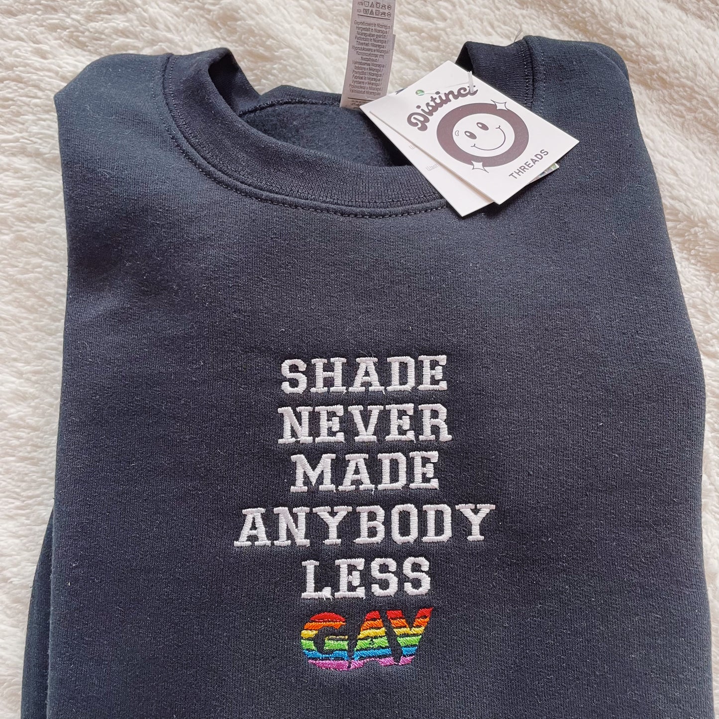 Shade Never Made Anybody Less Gay Taylor Inspired Embroidered Crewneck Sweatshirt