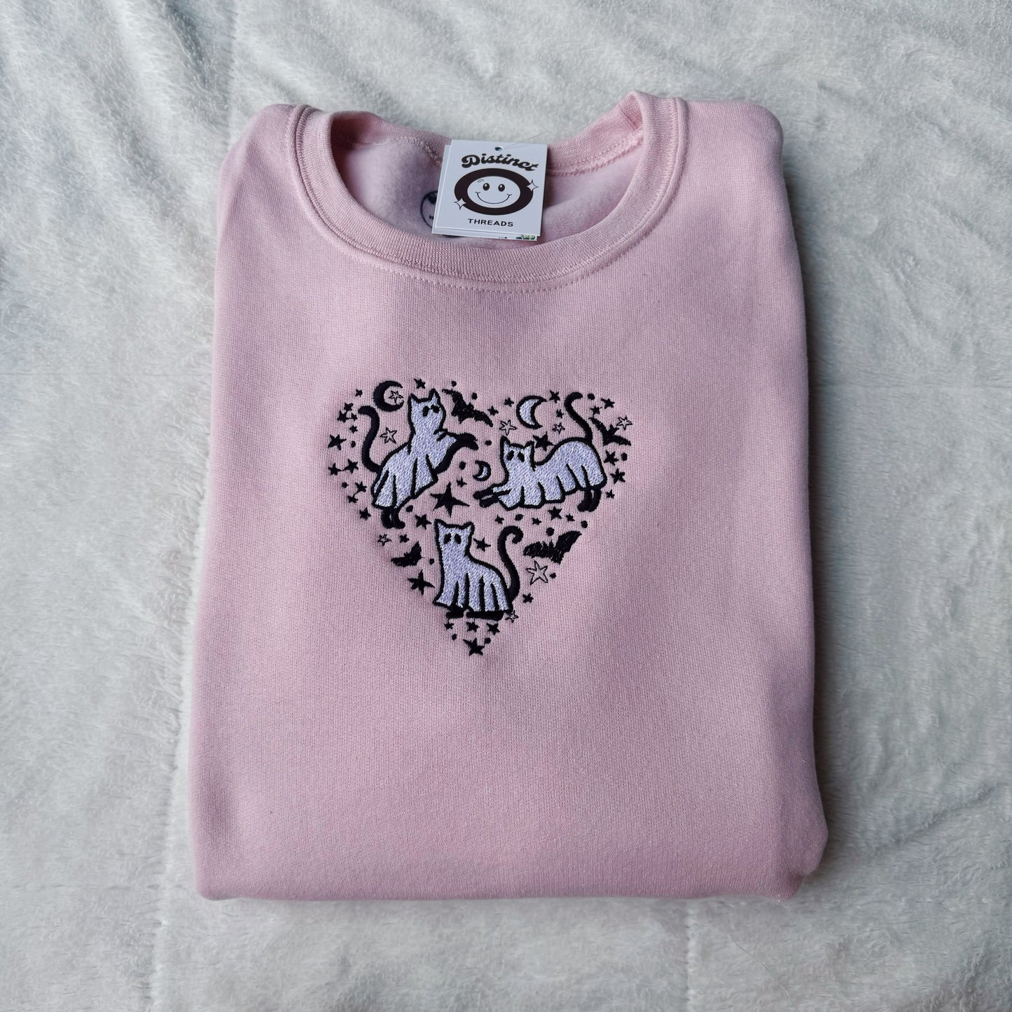 Ghost Cat Heart Crewneck Sweatshirt