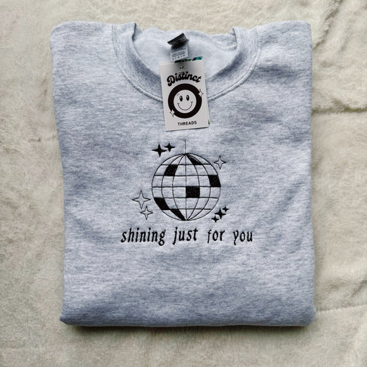 Mirrorball Taylor Inspired Embroidered Crewneck Sweatshirt