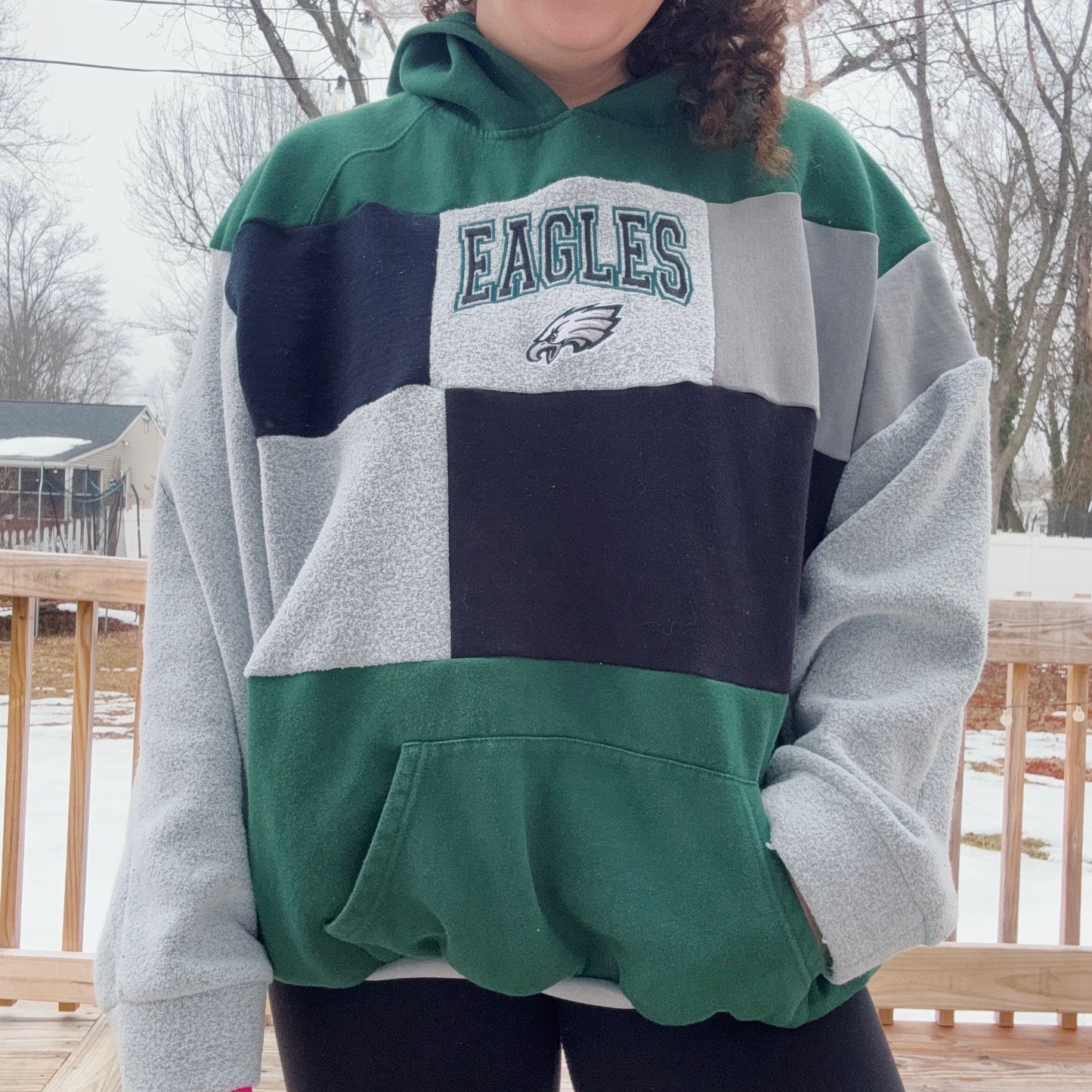 Eagles Patchwork Hoodie - Size S-XL