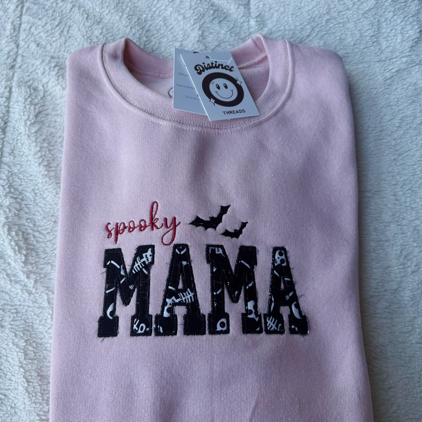 Spooky Mama Surprise Embroidered Crewneck Sweatshirt