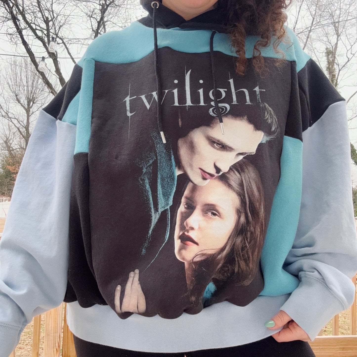 Twlight Patchwork Hoodie - Size XS-2XL