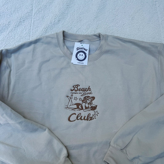 Beach Book Club Ready To Ship Embroidered Crew - Size Medium