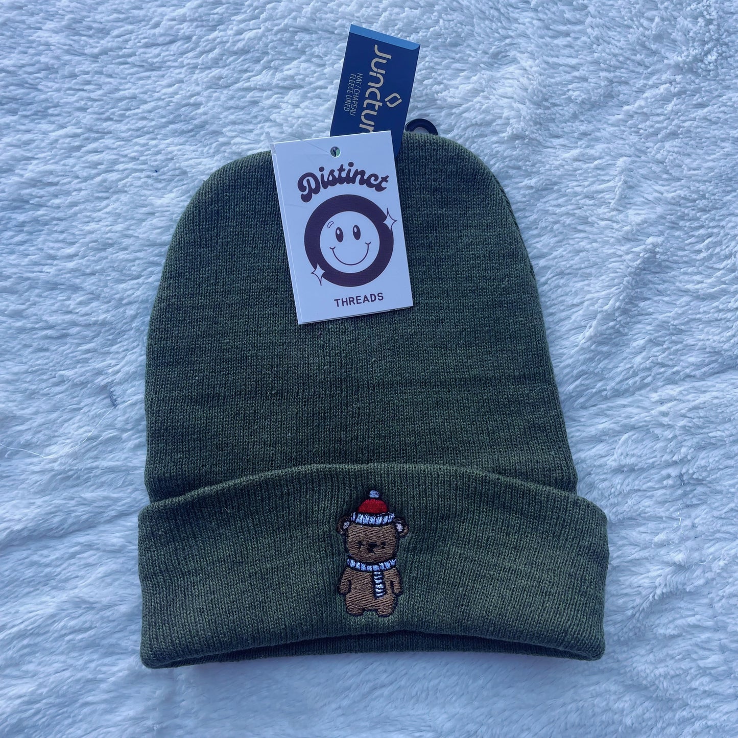 Christmas Bear Embroidered Beanie