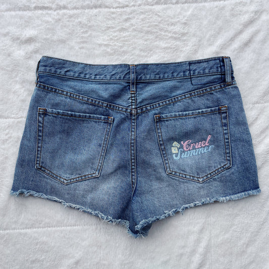 Taylor Inspired Cruel Summer Free People Embroidered Jean Shorts - Size 31