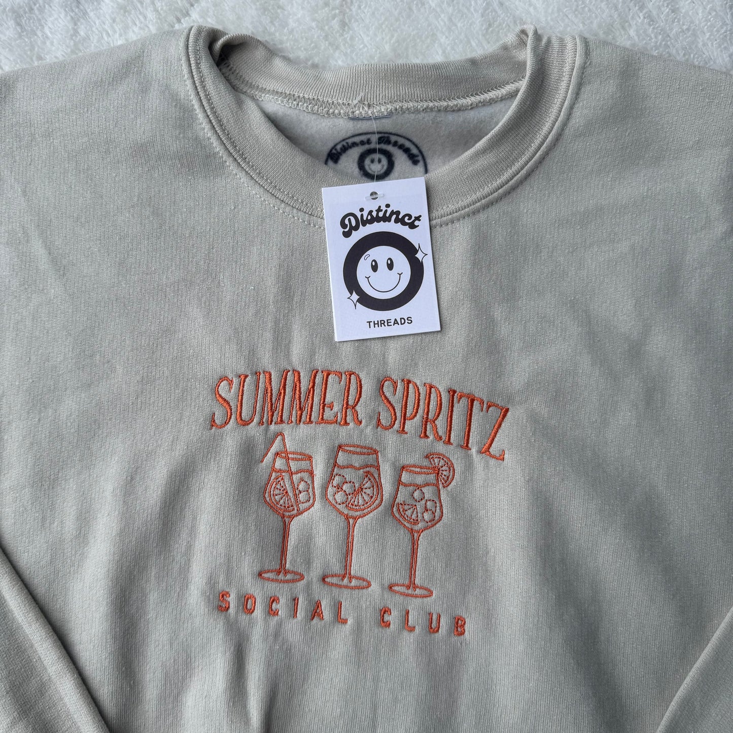 Summer Spritz Social Club Ready To Ship Embroidered Crew - Size Medium
