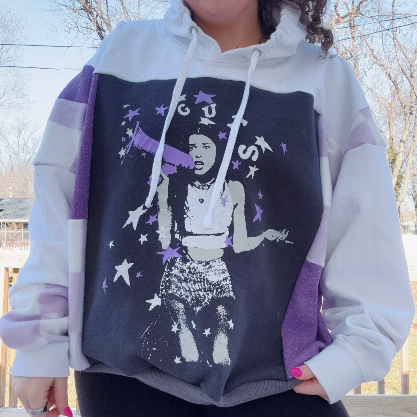 Guts Patchwork Hoodie - Size XS-2XL