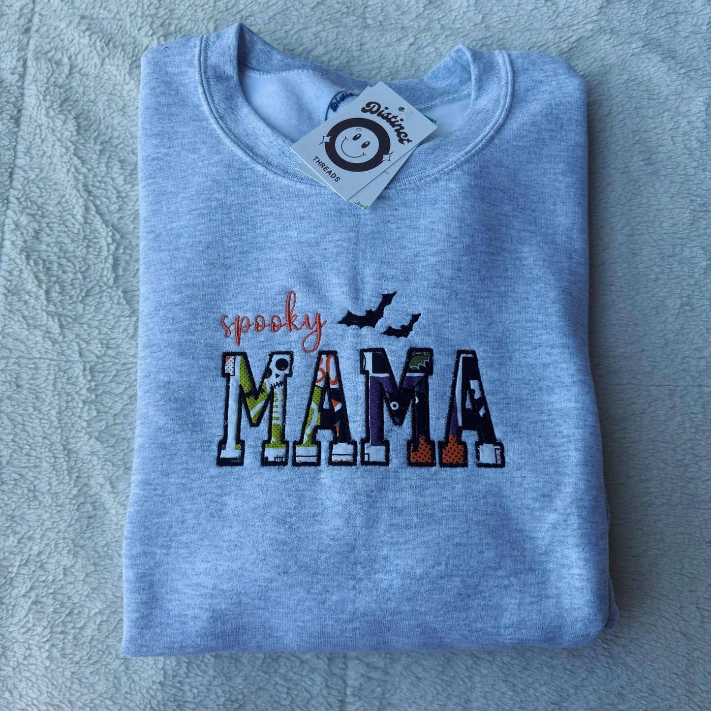 Spooky Mama Surprise Embroidered Crewneck Sweatshirt