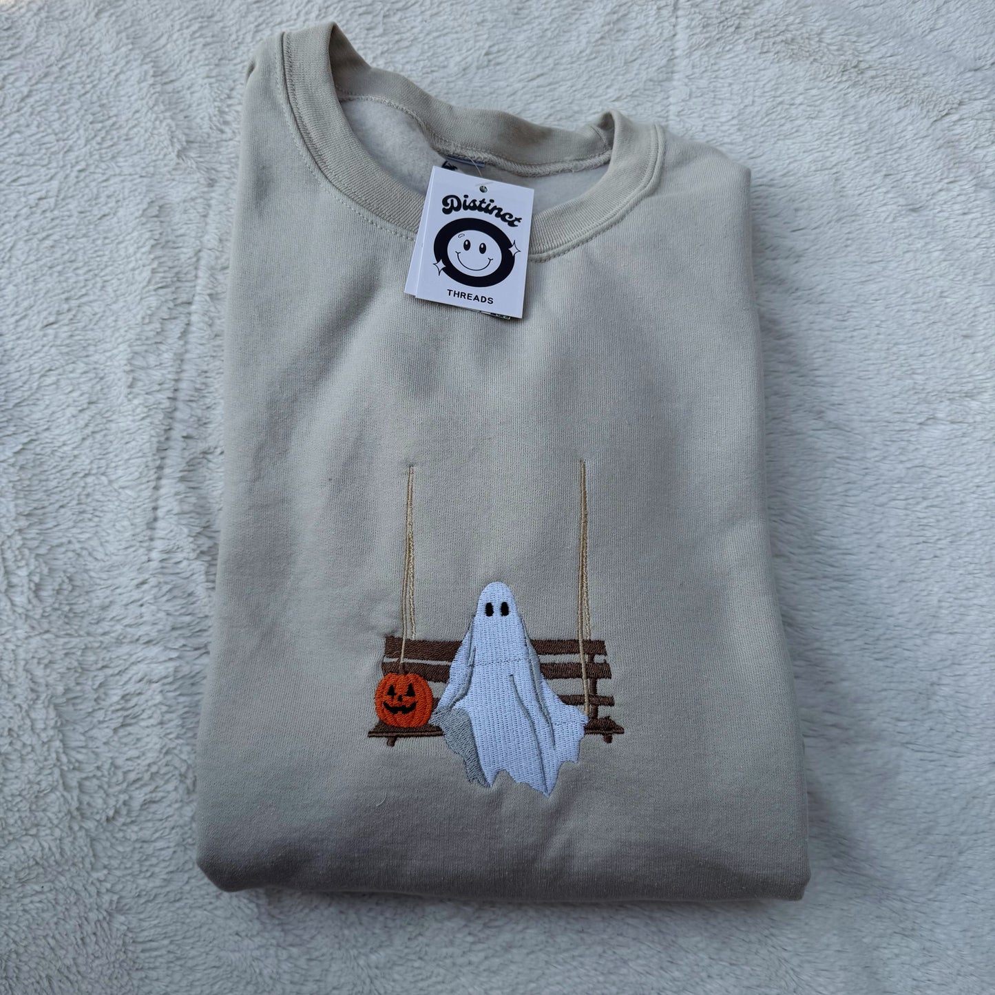 Swinging Ghost Embroidered Crewneck Sweatshirt