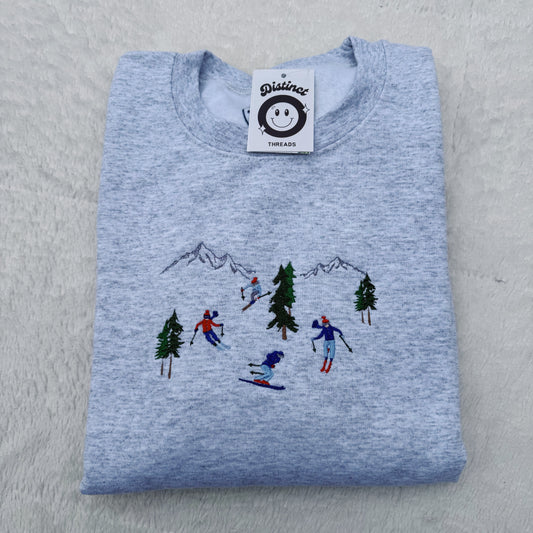 Hit The Slopes Embroidered Crewneck Sweatshirt