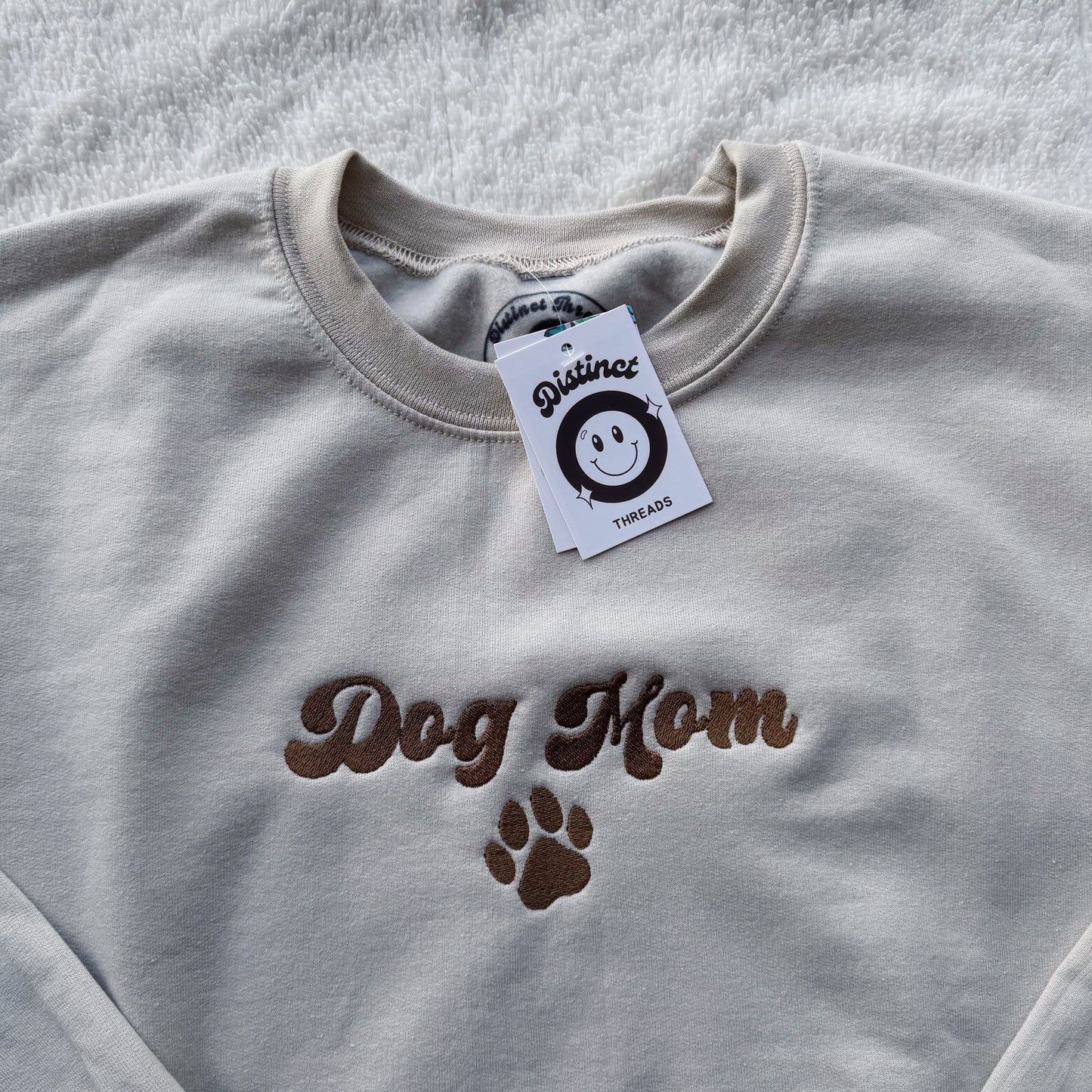 Dog Mom Ready To Ship Embroidered Crew - Size Medium