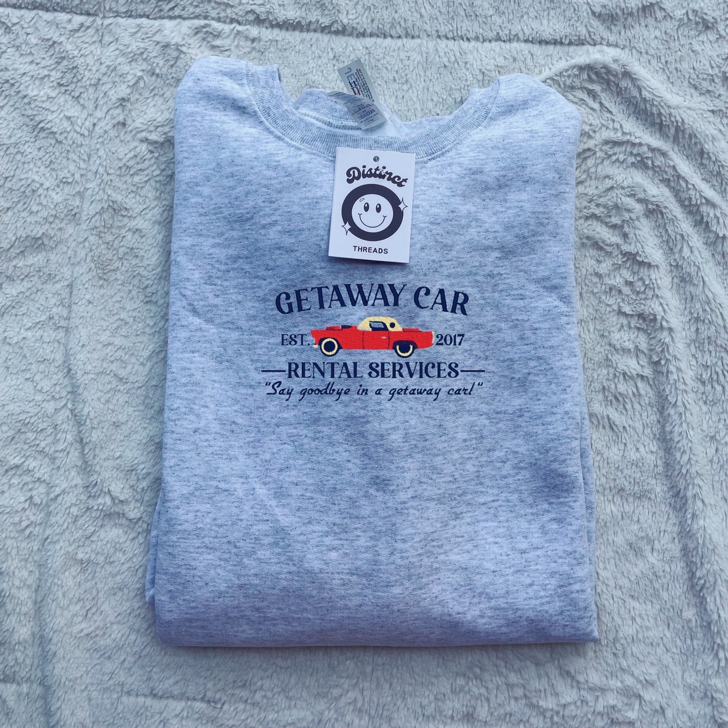 Getaway Car Taylor Inspired Embroidered Crewneck Sweatshirt