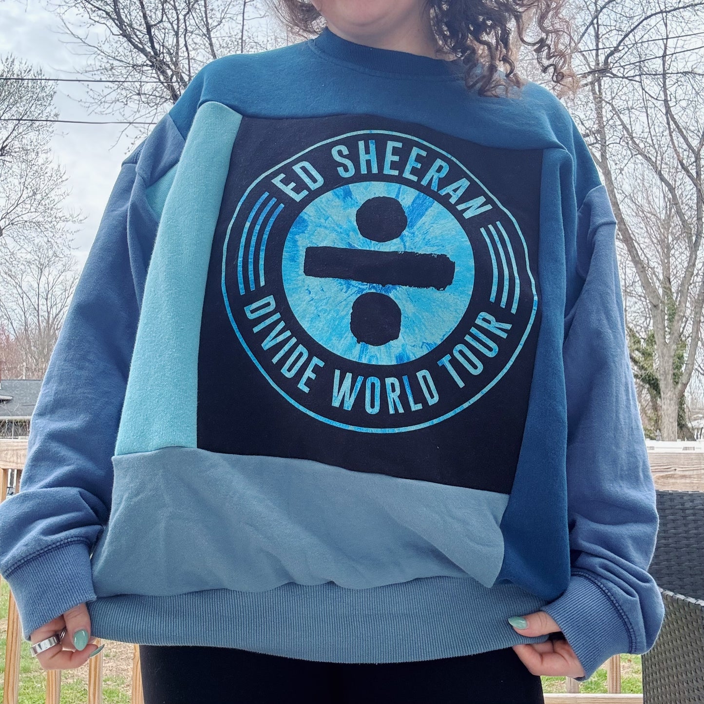 Ed Divide Patchwork Crewneck - Size XS-2XL