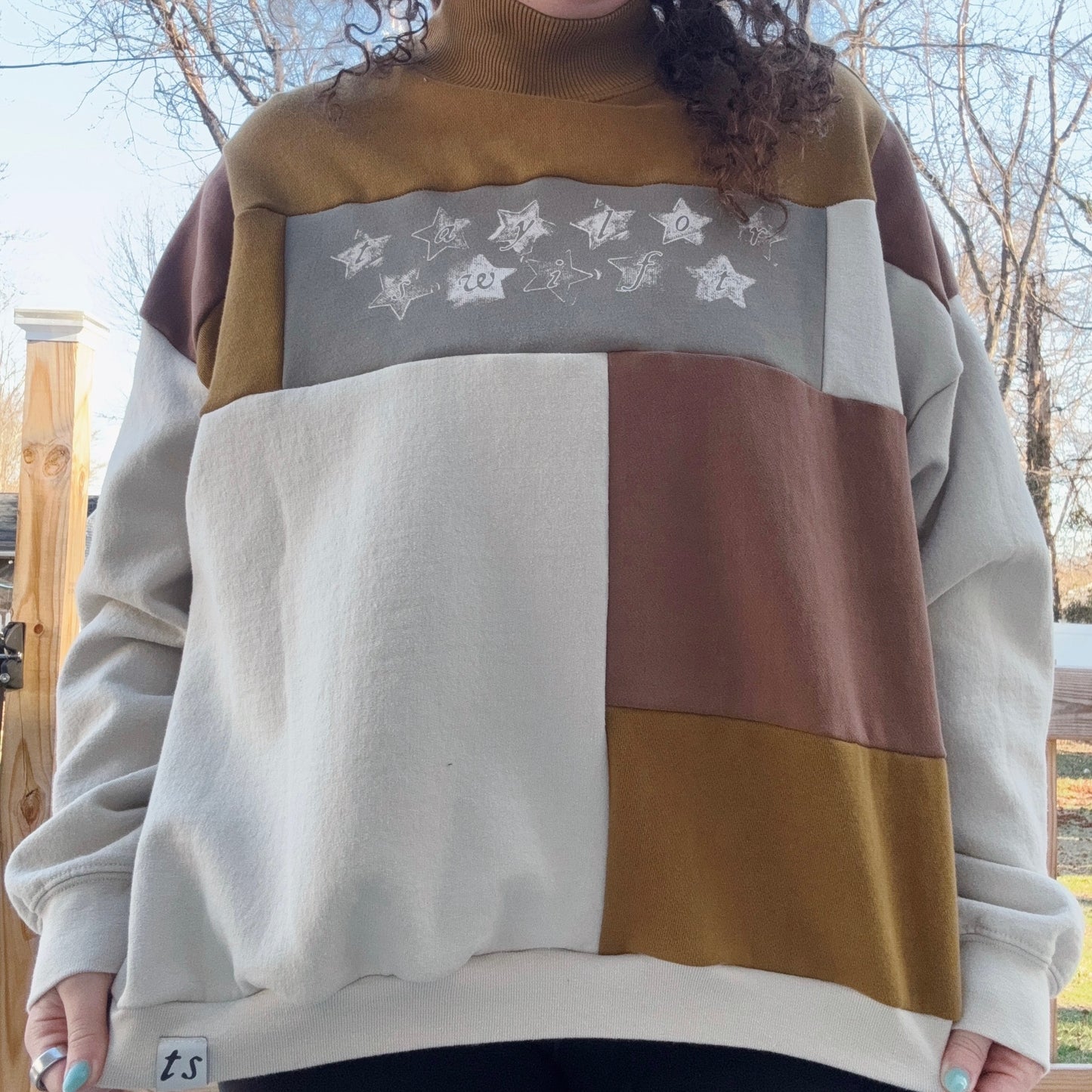 Taylor Patchwork Mockneck - Size XS-XL