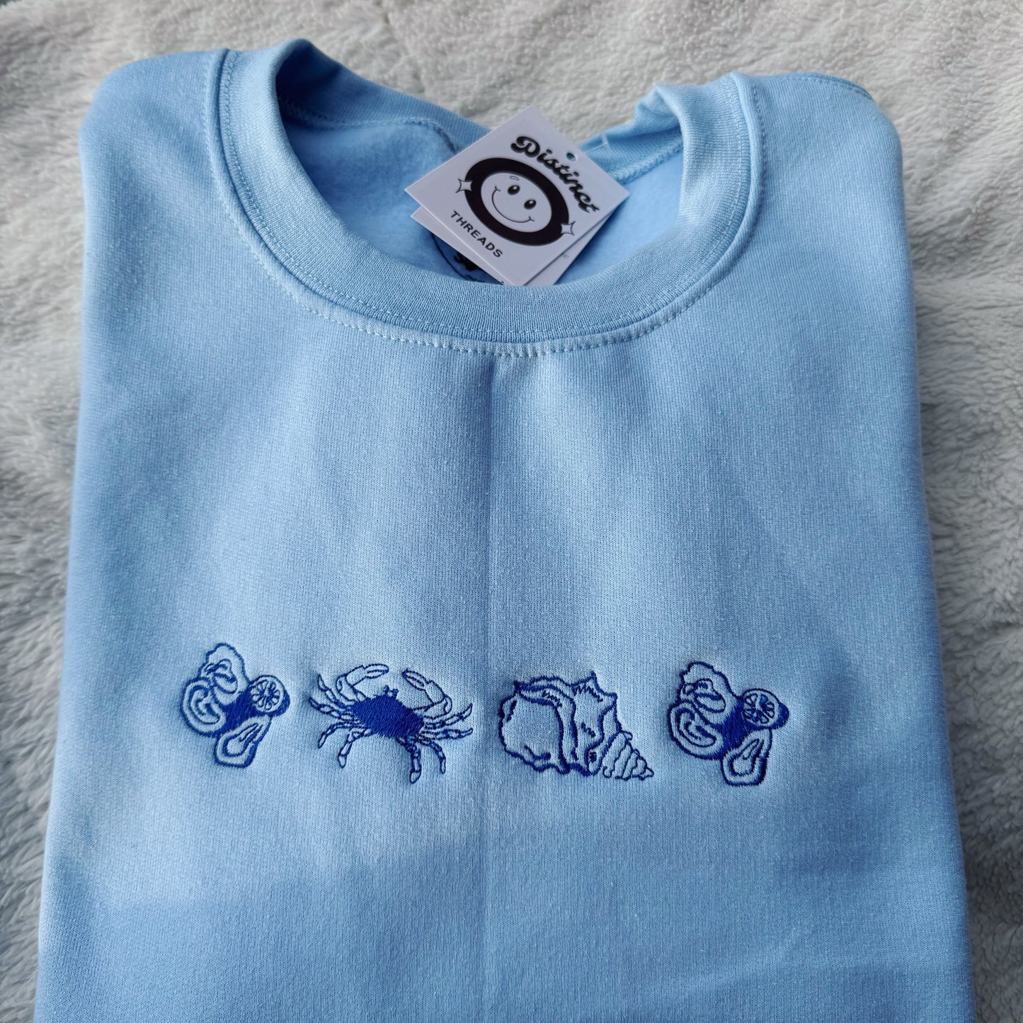 Minimalist Beach Embroidered Crewneck Sweatshirt