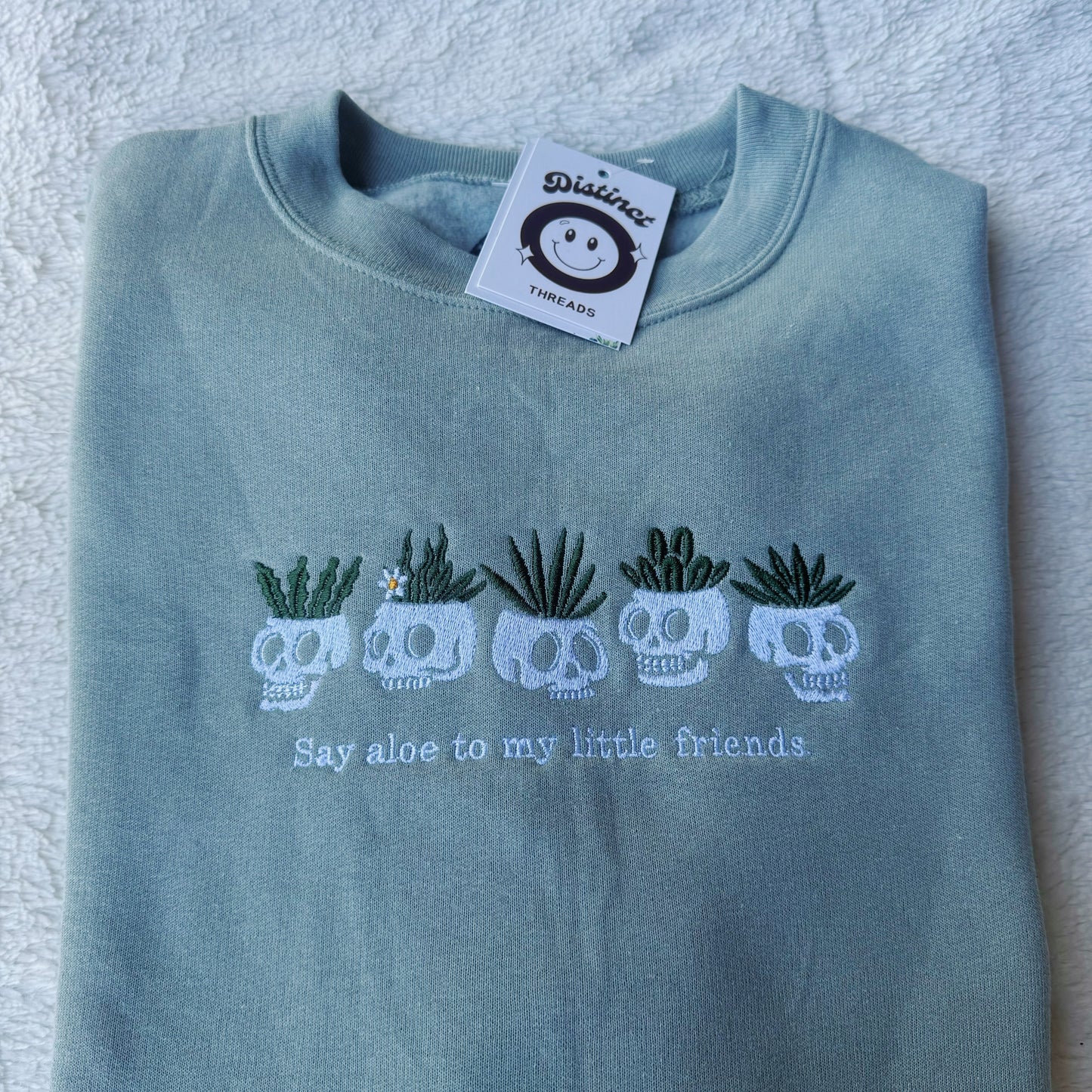 Say Aloe To My Little Friends Embroidered Crewneck Sweatshirt