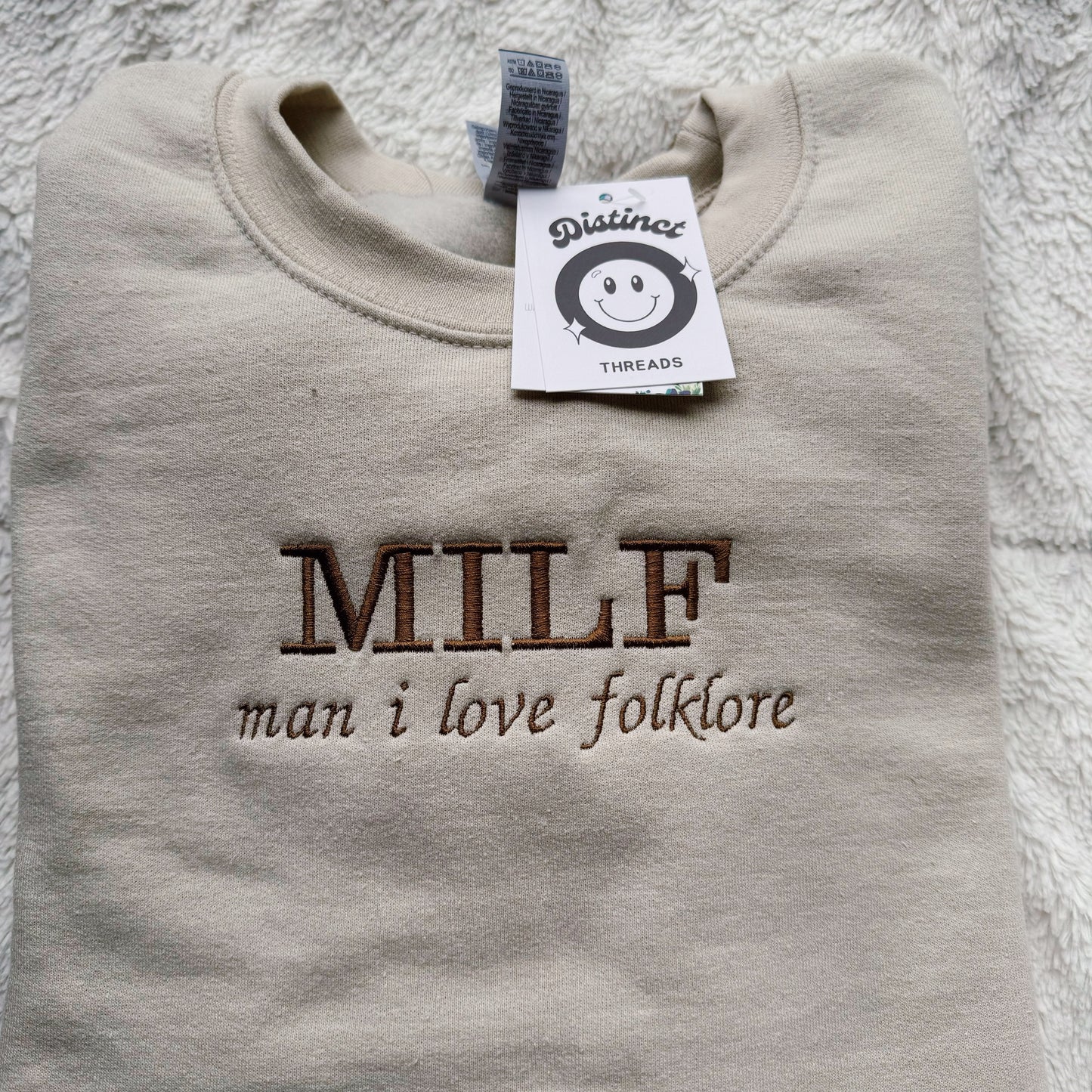 MILF - Man I Love Folklore Taylor Inspired Embroidered Crewneck Sweatshirt