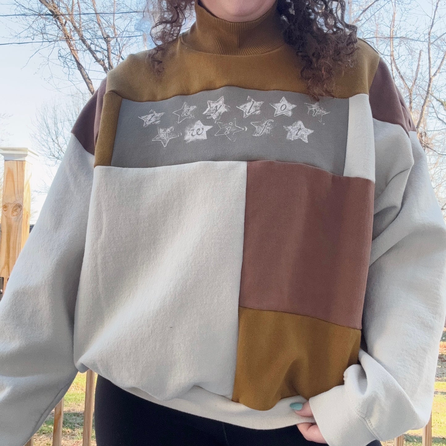 Taylor Patchwork Mockneck - Size XS-XL