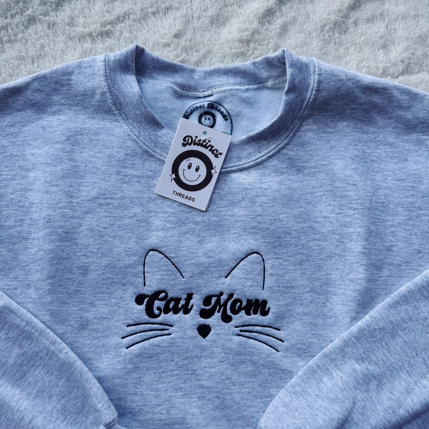Cat Mom Ready To Ship Embroidered Crew - Size Medium