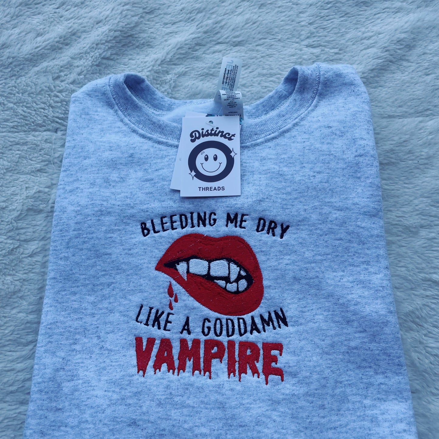 Vampire Olivia Inspired Embroidered Crewneck Sweatshirt