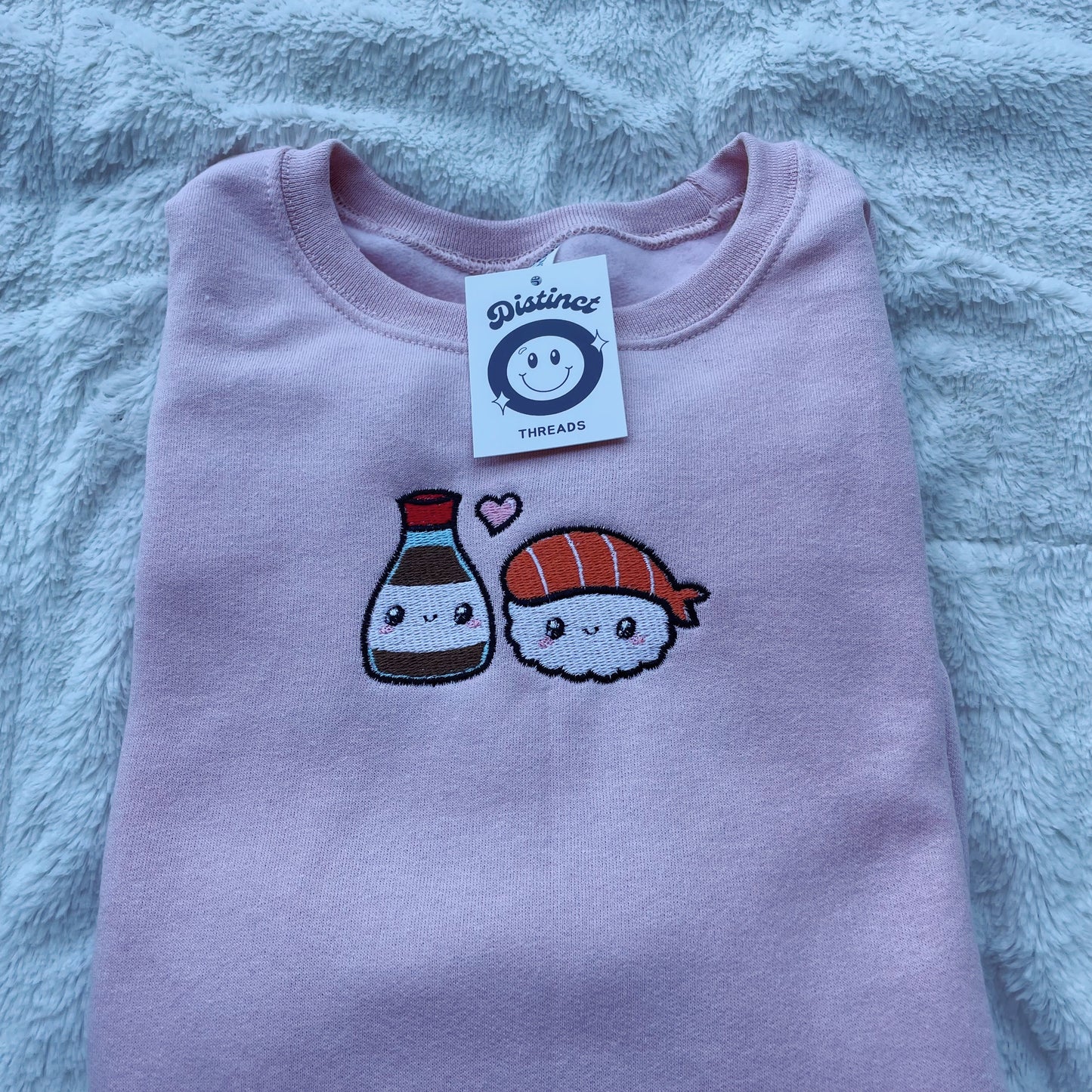 Sushi & Soy Sauce Embroidered Crewneck Sweatshirt