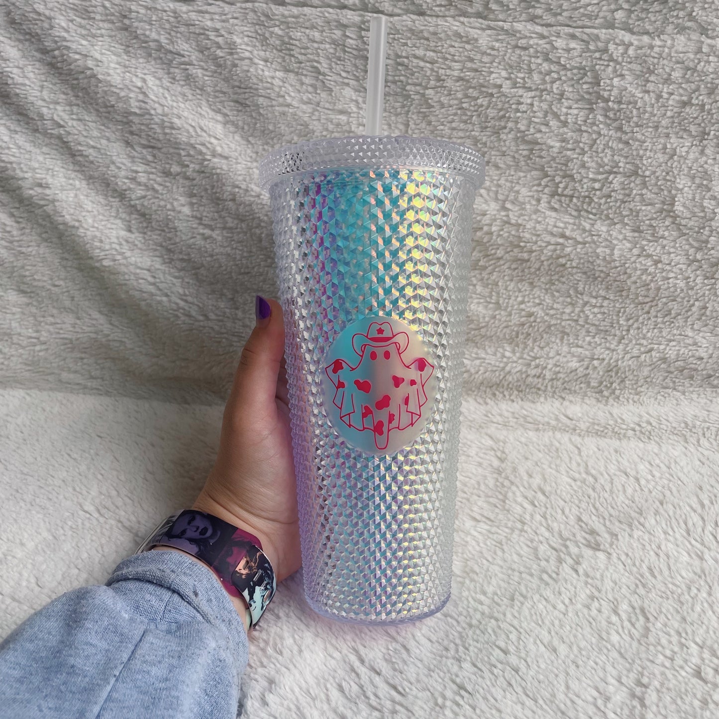 24 oz Cowboy Ghost Studded Tumbler