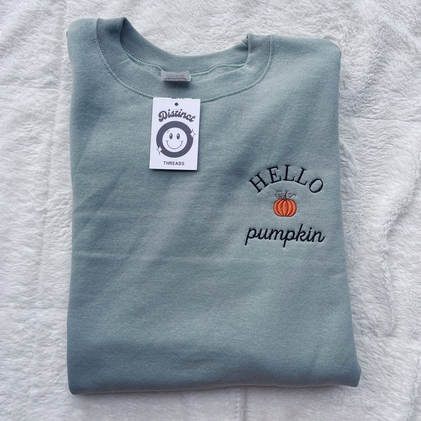 Hello Pumpkin Embroidered Crewneck Sweatshirt