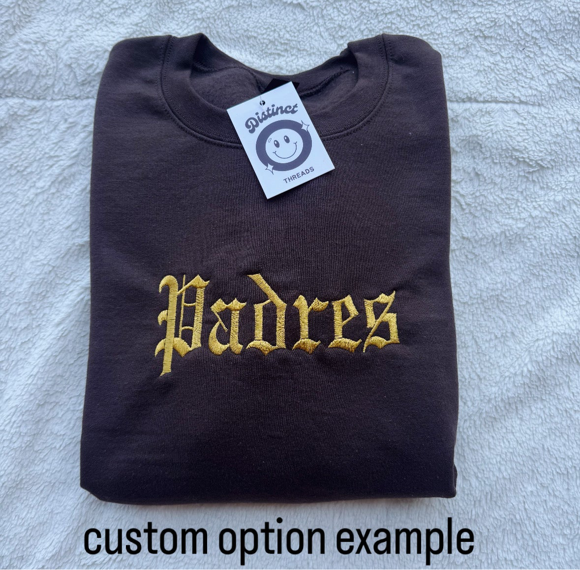 Sports Teams (Custom Text Option Available) Embroidered Crewneck Sweatshirt