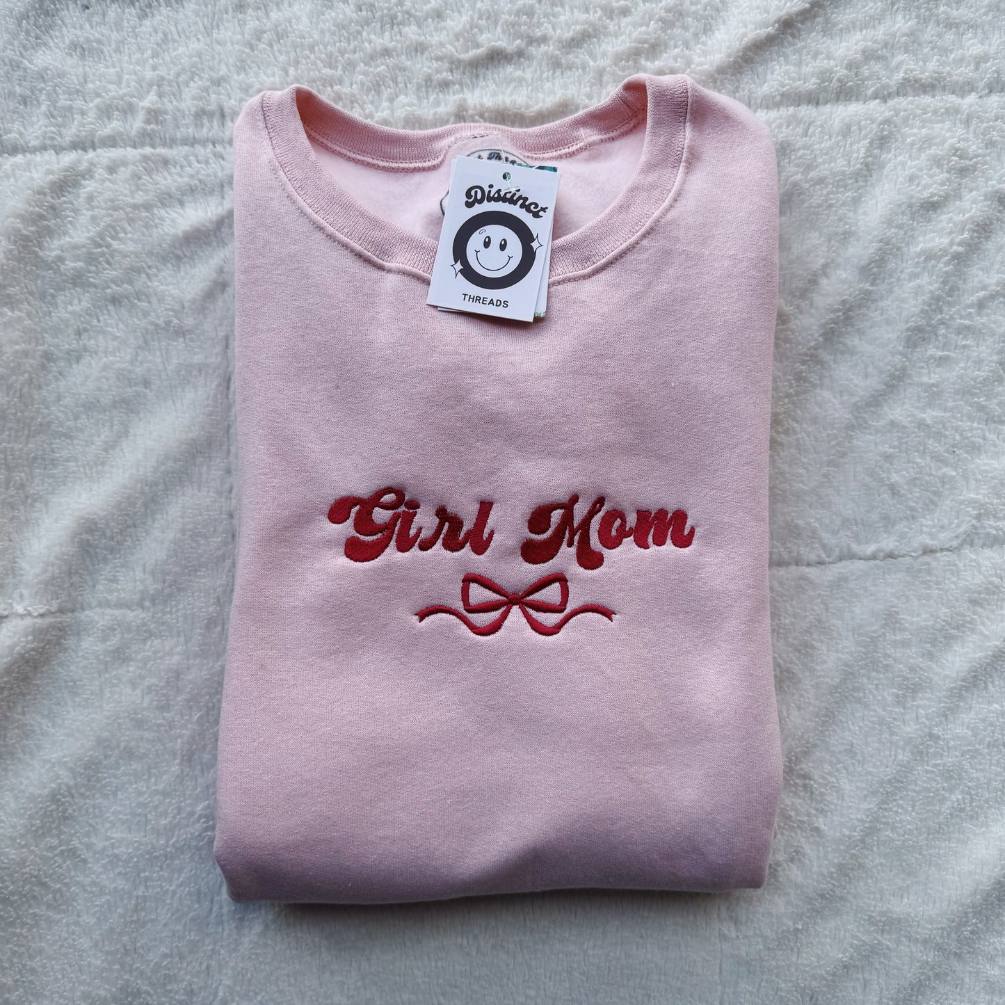 Girl Mom Embroidered Crewneck Sweatshirt
