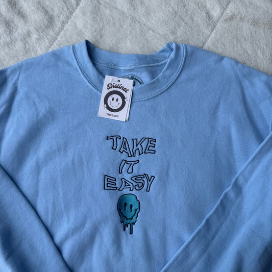 Take It Easy Ready To Ship Embroidered Crew - Size Medium