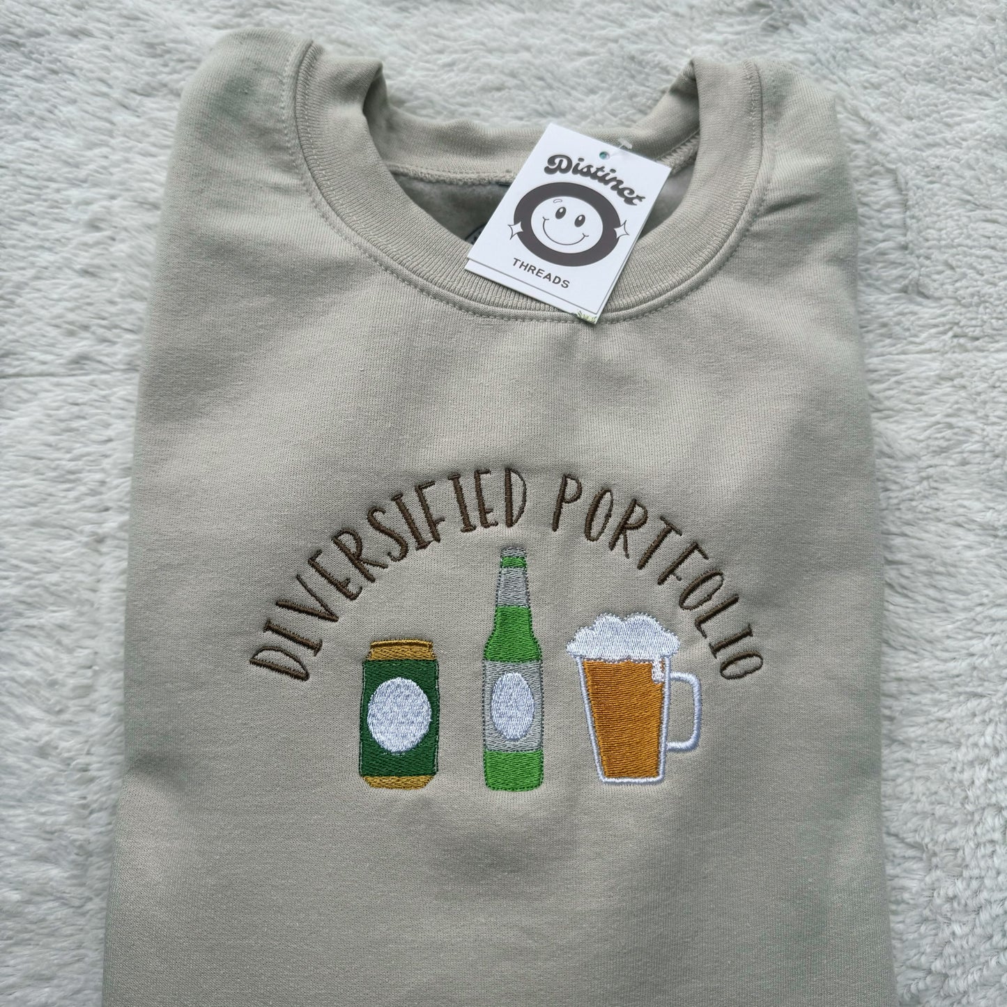 Diversified Portfolio Beer Embroidered Crewneck Sweatshirt