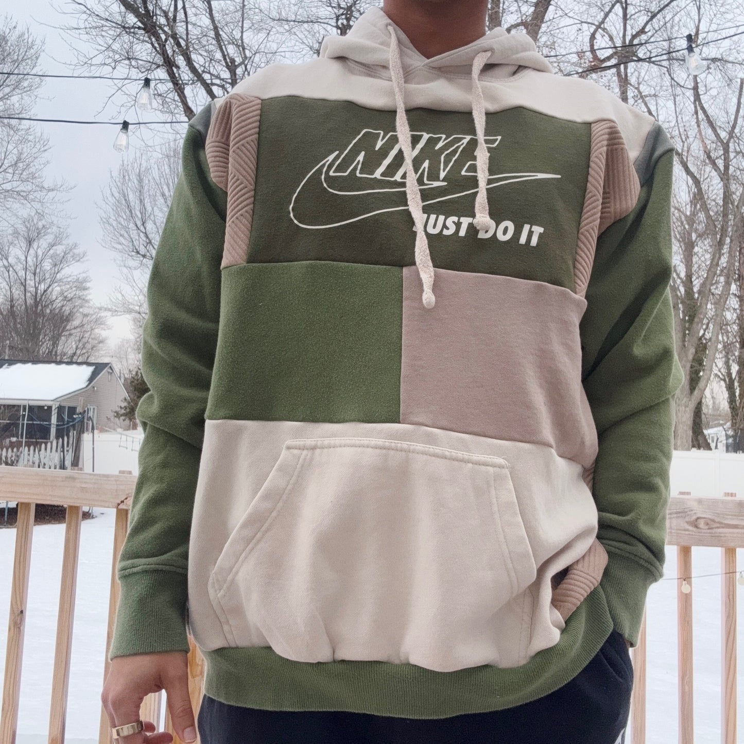 Woodlands Patchwork Hoodie - Size S-XL