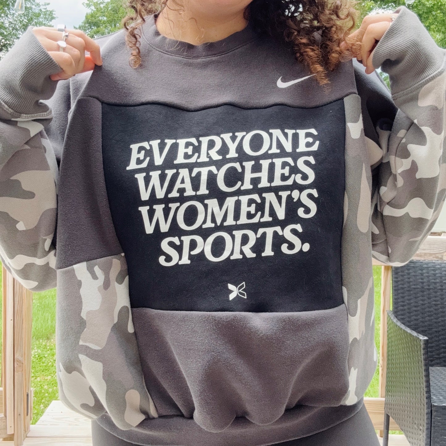 Everyone Watches Women's Sports Patchwork Crew - Size S-2XL
