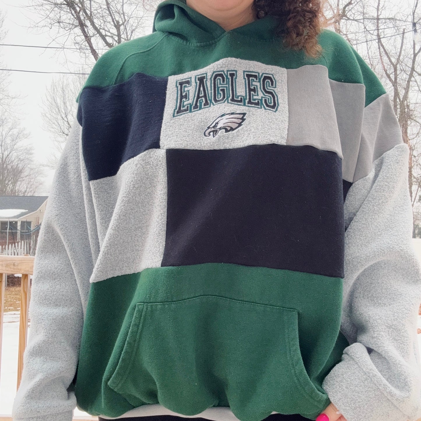 Eagles Patchwork Hoodie - Size S-XL
