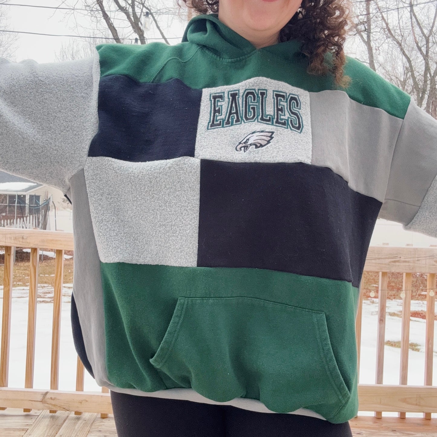 Eagles Patchwork Hoodie - Size S-XL