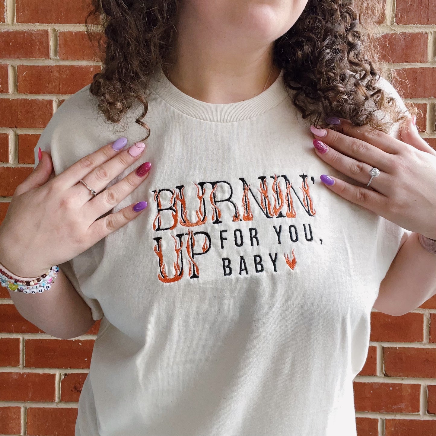 The JoBros Burnin' Up For You Inspired Embroidered T-Shirt