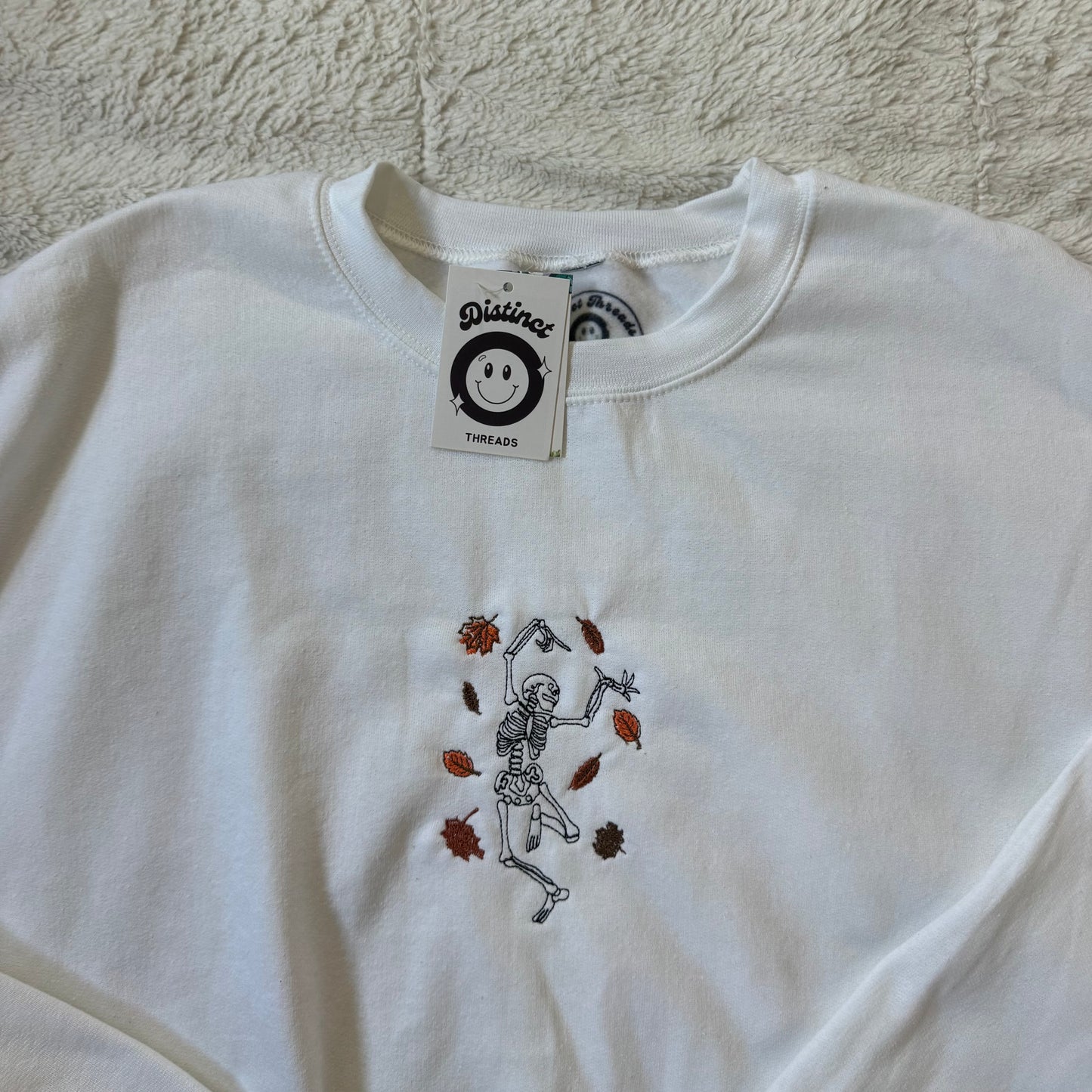 Dancing Skeleton Ready To Ship Embroidered Crew - Size XXL