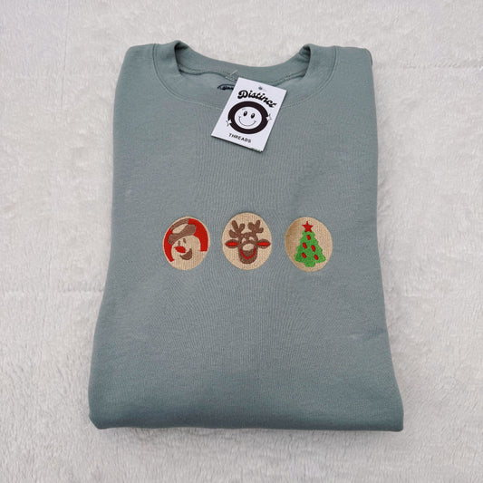 Christmas Cookies Embroidered Crewneck Sweatshirt